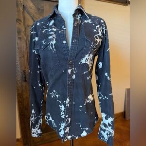 Wrangler Black Shirt with White Splatter Print